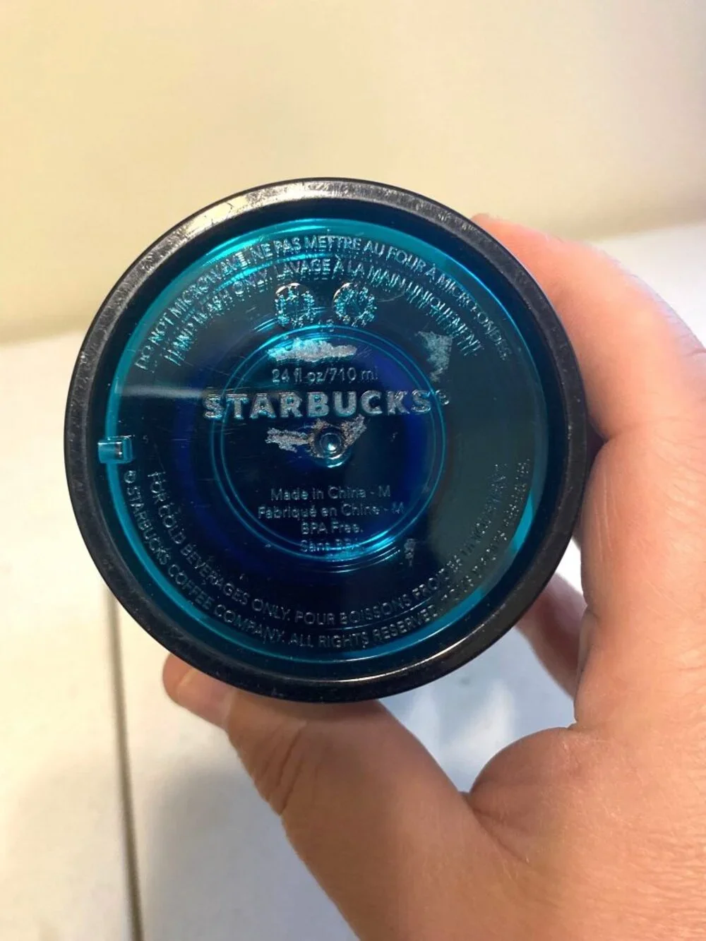 2022‎ Starbucks Coffee Summer Decorate Your Own Lid Teal Siren 24 oz Cold Cup